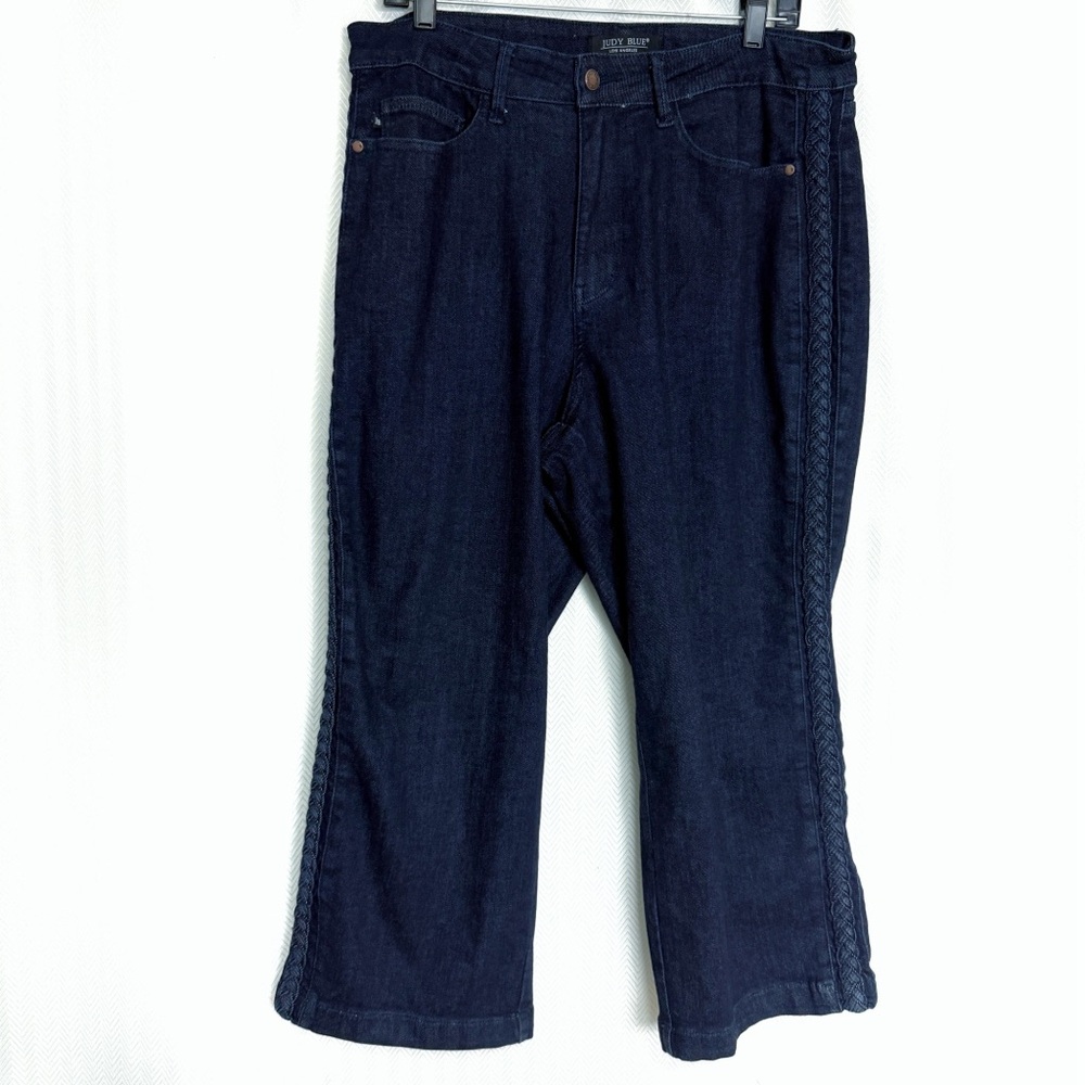 Judy Blue Wide Leg Denim with Braid Detail Size 16W
